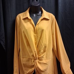 SHEIN Golden Twist Front Blouse